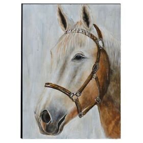 Hand Painted Horse Wooden Wall Art Decor, Multicolor