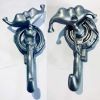 2-Packs Handcrafted Cool Alien Resin Wall Hanger Hooks Decorative Coat Hooks, Antique Silver