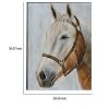 Hand Painted Horse Wooden Wall Art Decor, Multicolor