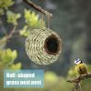 Charming Decorative Hummingbird House Hand-woven Hung Straw Nest Natural Grass Hung Bird for Garden Patio Lawn Office Indoor