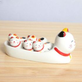 Zhaocaimao Creative Ceramic Japanese Cat Chopstick Holder Home Furnishing