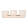 Ceramic Mini Planter Set - Ivory Round