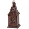 Bronzed Arched Roof Candle Lantern - 14 inches