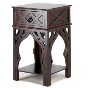 Moroccan-Style Wood Side Table