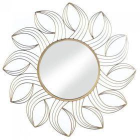 Metal Petals Golden Wall Mirror