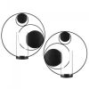 Set of 2 Circles-in-Circles Black Metal Wall Sconces