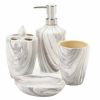 Gray Marble Porcelain Bath Accessory Set