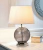 Gray Cracked-Glass Sphere Table Lamp