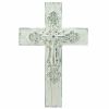 Ornate Rustic Whitewashed Wall Cross