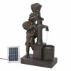 Kids with Water Pump Solar Garden Fountain