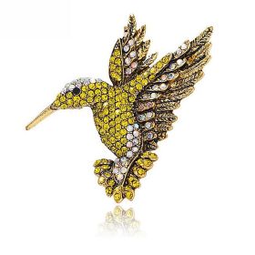 New Retro Style Alloy Hummingbird Brooch (Option: Xz4221C Lemon Yellow)