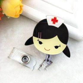 Fashion Cartoon Can Buckle Work Nurse Certificate Pull Peels Chest Card Clip Certificate Retractable Buckle Name Tag (Option: Nurse)