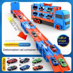 Deformation Track Toy Car Folding Catapult Truck Wagon Runway Suit Boy (Option: 12 Alloy Trolley)