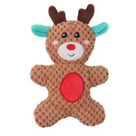 Plush New Pet Dog Plush Sound Toy Dogs And Cats Santa Claus Series Cartoon Cute Educational Supplies (Option: Elk)