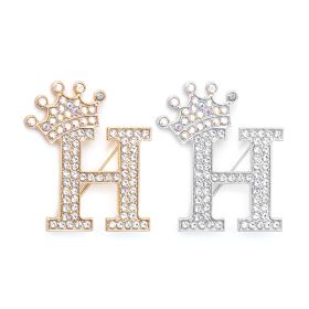 Fashion English Letter Brooch Creative Clothing Accessories (Option: Silver-H)