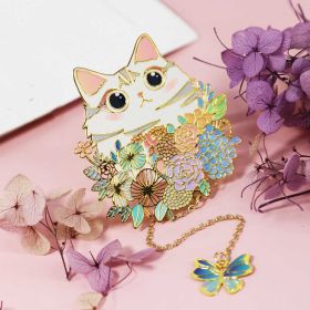 Cute Cat Metal Creative Art China-Chic Bookmark (Option: Cute pet cat-Cardboard packaging)