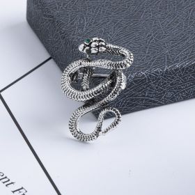 Snake Vintage Brooch Men's And Women's Korean Simple Graceful Corsage Accessories (Option: Ancient Silver)