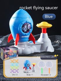 Rocket Foot Flying Saucer Toy Indoor Outdoor Catapult (Option: Blue LuminousPortable Gift Set)