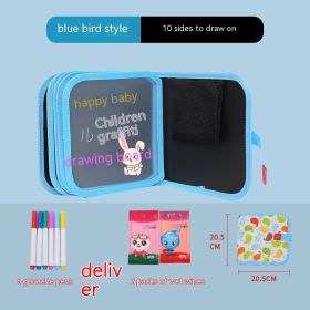 10-sided Children's Early Education Picture Book Double-sided Graffiti Drawing Board (Option: Blue Bird Style)