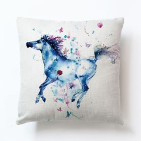 Color Horse Cotton And Linen Cushion Case (Option: I-4545 Linen Pillowcase)