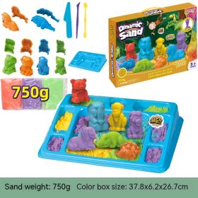 Space Toy Sand Mold Set Animal Dinosaur (Option: Animal 750g-With sandbox)