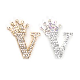 Fashion English Letter Brooch Creative Clothing Accessories (Option: Gold-V)