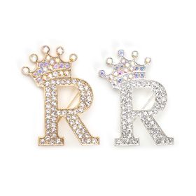 Fashion English Letter Brooch Creative Clothing Accessories (Option: Silver-R)