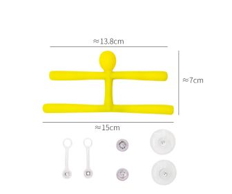 Home Decor Mini Man Refrigerator Magnets Cute Rubber Key Holder Wall Hook Towel Hanger For Office Home Fun Decoration (Option: Little Yellow Man OPP Bag)