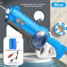 Automatic Suction Water Gun Full Toy Electric (Option: Blue-USB)