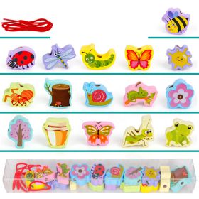 Wooden Children's Threading Beads Toys (Option: Insect)