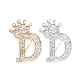 Fashion English Letter Brooch Creative Clothing Accessories (Option: Silver-D)