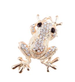 Korean Fashion Diamond Animal FROGPRINCE Brooch Female Corsage (Color: Gold)