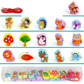 Wooden Children's Threading Beads Toys (Option: Forest)