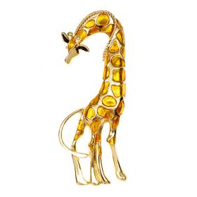 Large Size Painted Giraffe Brooch Dripping Oil Painting Oil Pin Corsage Women's Accessories (Color: Yellow)