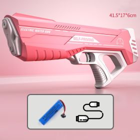 Summer Full Automatic Electric Water Gun Toy Induction Water Absorbing High-Tech Burst Water Gun Beach Outdoor Water Fight Toys (Option: Pink-USB)