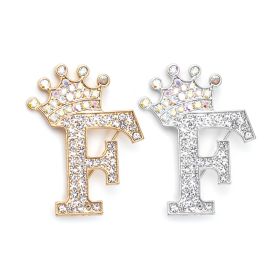 Fashion English Letter Brooch Creative Clothing Accessories (Option: Silver-F)