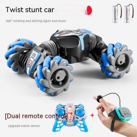 Gesture Induction Twist Car Stunt Remote Control Car Toy (Option: Blue Dual Battery Life-Ratio 1 To 24)