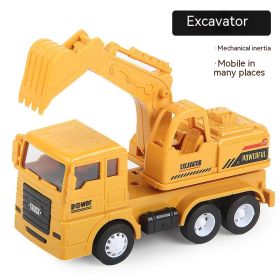 Medium Children's Simulation Inertial Engineering Vehicle Plastic Excavator (Option: Excavator)