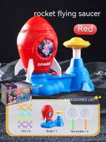 Rocket Foot Flying Saucer Toy Indoor Outdoor Catapult (Option: Red Portable Gift Set)