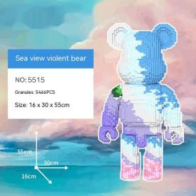 Violent Bear Building Blocks Toy Decoration Trend Creative (Option: Seascape Violent Bear)