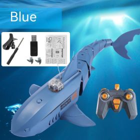 Shark Remote Control Mobile Phone App Camera 30W Charging Electric Soakable Swing Megalodon Model Children's Toy (Option: Blue Shark)