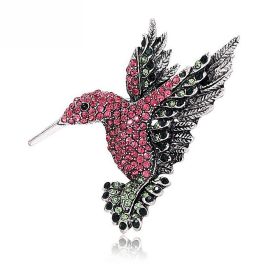 New Retro Style Alloy Hummingbird Brooch (Option: Xz4221D Watermelon Red)