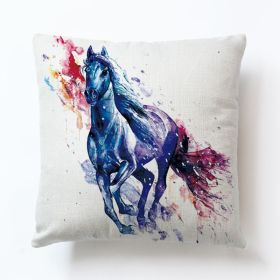 Color Horse Cotton And Linen Cushion Case (Option: C-4545 Linen Pillowcase)