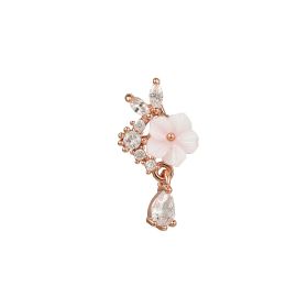 Fashion Micro-set Zircon Moon Earrings Stainless Steel Rod Screw Ball (Option: EGD0387 rose gold)