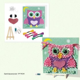 Children's Handmade Winding Painting Creative String Drawing Toys (Option: Winding Painting Owl-USb)