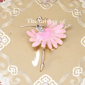 New Alloy Ballet Girl Brooch Accessories (Color: Pink)