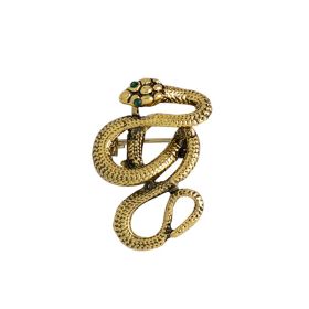 Snake Vintage Brooch Men's And Women's Korean Simple Graceful Corsage Accessories (Option: Ancient Gold)