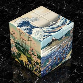 Van Gogh Sunflower Starry Sky Third Order Rubik's Cube (Option: Hokusai small hole)