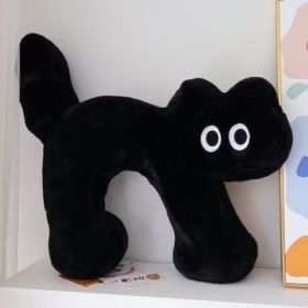 Cat Pillow Cushion Japanese Style Cute (Option: Black Cat)