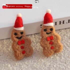 Material Ankle Bite Christmas Poison Pendant (Option: Wool Gingerbread Man Brown)